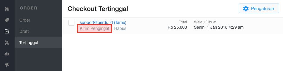 Mengirim email pengingat secara manual
