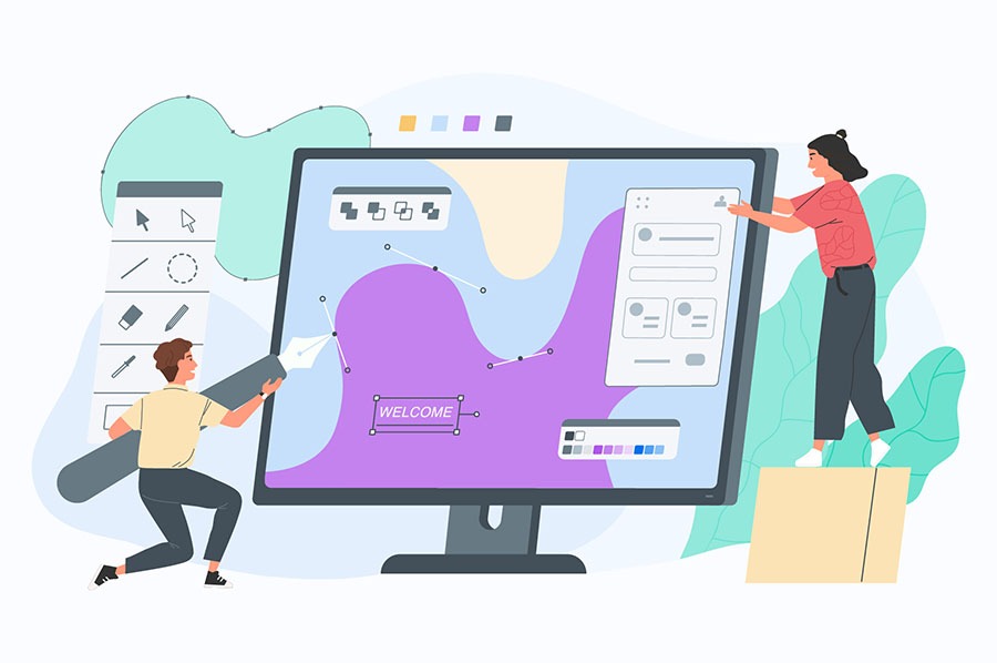 Ilustrasi desain website Ilustrasi desain website