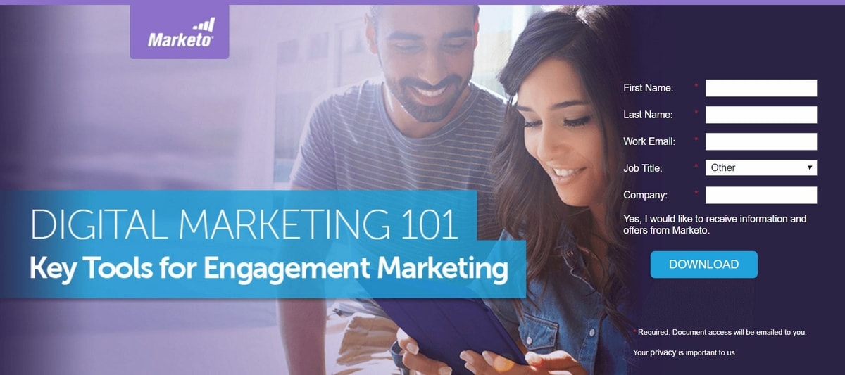 Landing page dari Marketo Landing page dari Marketo