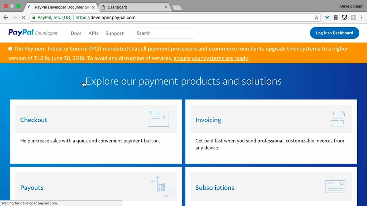 Login ke halaman Developer PayPal