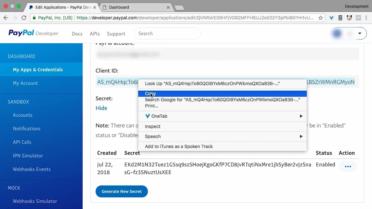 Copy Client ID
