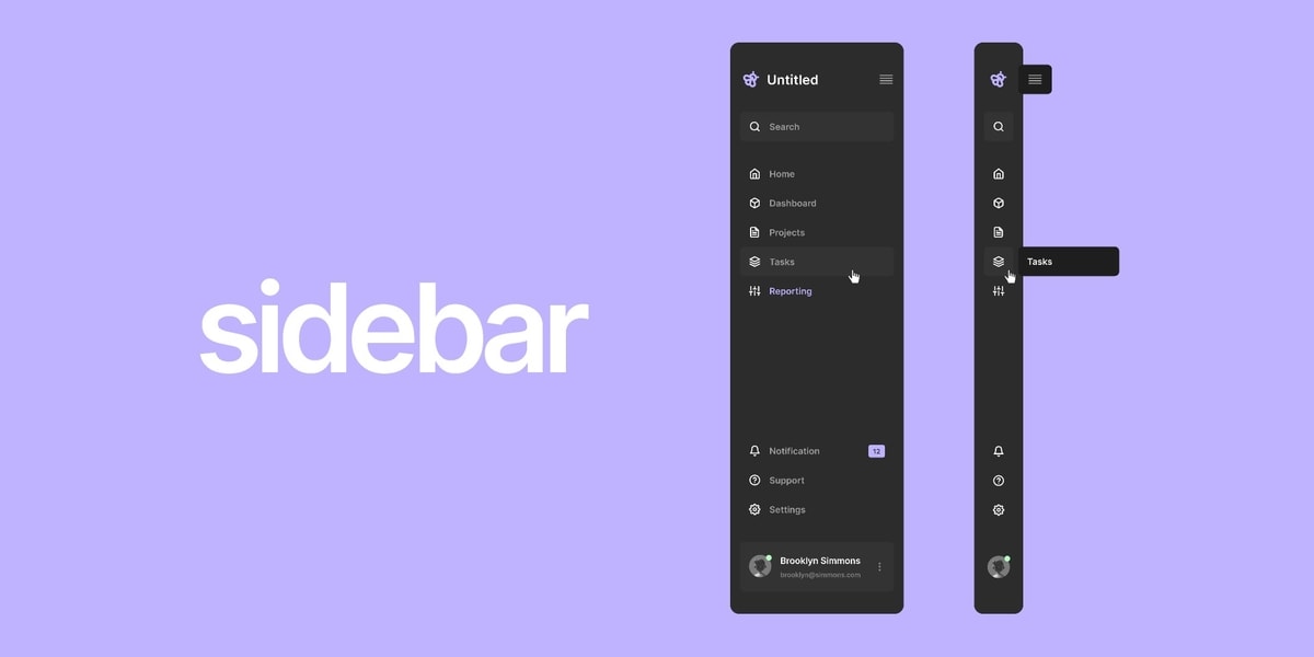 Contoh sidebar navigation
Gambar: Figma Contoh sidebar navigation
Gambar: Figma