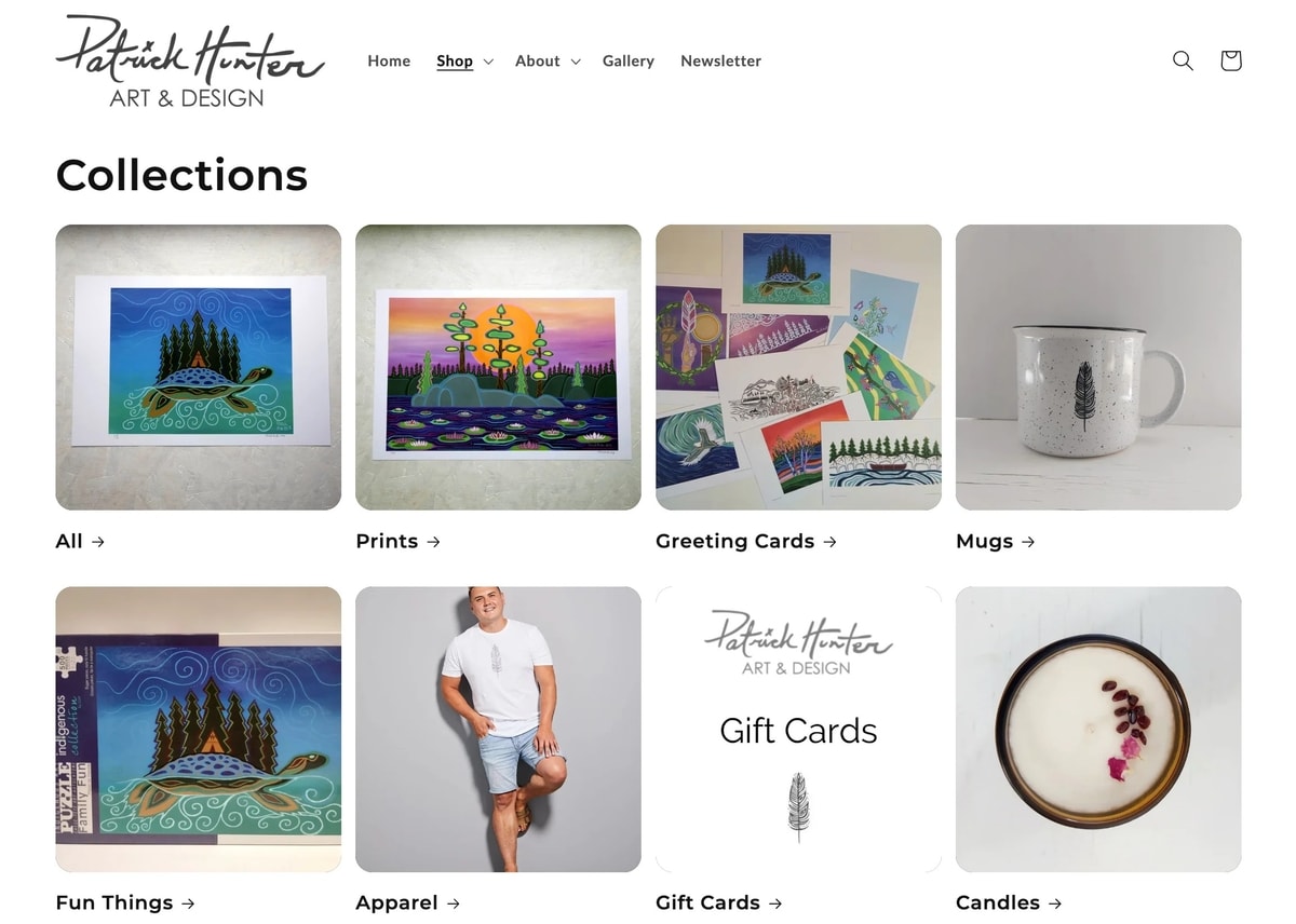 Website pribadi untuk jual karya seni
Gambar: Shopify