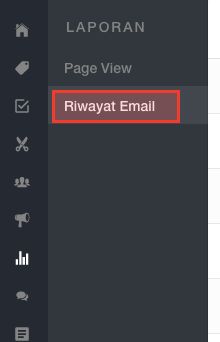 Klik 'Riwayat Email' di sidebar Klik 'Riwayat Email' di sidebar