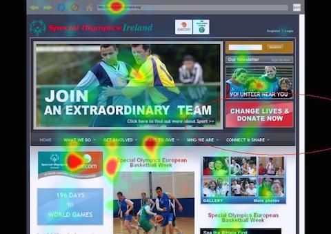 Heatmap dari CTA yang terlihat seperti iklan Heatmap dari CTA yang terlihat seperti iklan