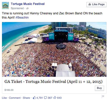 Iklan untuk acara Tortuga Music Festival Iklan untuk acara Tortuga Music Festival